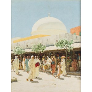 Stefan Bakalowicz (1857 Warsaw - 1947 Rome), At the market in Tripoli, 1922.