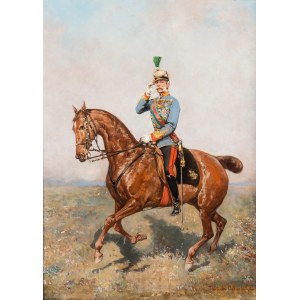 Tadeusz Ajdukiewicz (1852 Wieliczka - 1916 Kraków), Horse portrait of Emperor Franz Joseph I