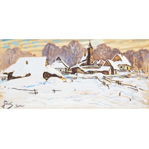 Julian Fałat (1853 Tuligłowy - 1929 Bystra), Winter Landscape from Bystra