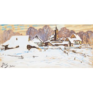 Julian Fałat (1853 Tuligłowy - 1929 Bystra), Pejzaż zimowy z Bystrej