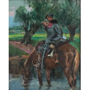 Wojciech Kossak (1856 Paris - 1942 Krakow), Lancer on horseback, 1931.