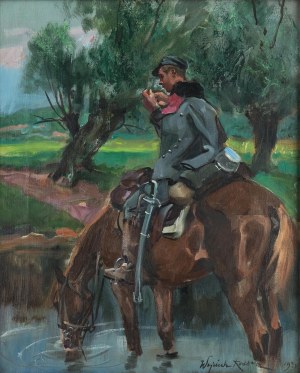 Wojciech Kossak (1856 Paryż - 1942 Kraków), Ułan na koniu, 1931 r.