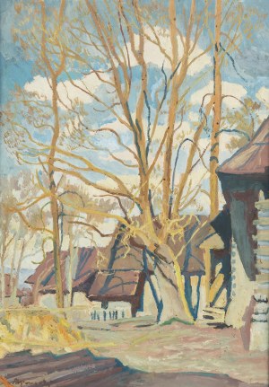 Stanisław Kamocki (1875 Warszawa - 1944 Zakopane), Pejzaż z drzewami