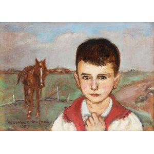 Wlastimil Hofman (1881 Praha - 1970 Szklarska Poreba), Chlapec s koněm, 1959.