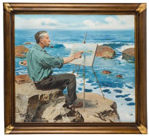 Feliks Michał Wygrzywalski (1875 Przemyśl - 1944 Rzeszów), Autoportret na tle morza