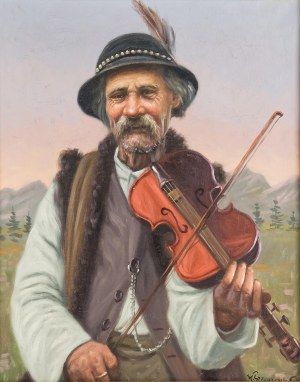 Konstanty Szewczenko (1910 Warszawa-1991 tamże), Góral grajacy na skrzypcach