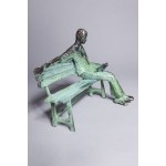 Jacek Cholewa, Reader on a Bench (Bronze, H. 15 cm. Edition: 6/8)