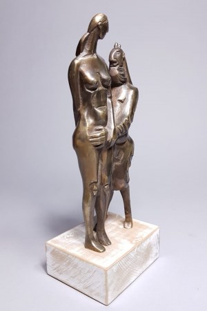 Robert Dyrcz, Kobieta i Satyr (Brąz, wys. 25 cm. Unikat)