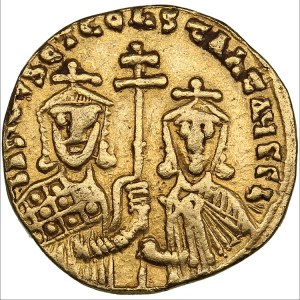 Byzantine AV Solidus - Basil I the Macedonian, with Constantine (AD 867-886)