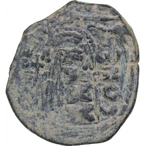 Byzantine Æ Follis - Overstrike - Phocas (602-610 AD)
