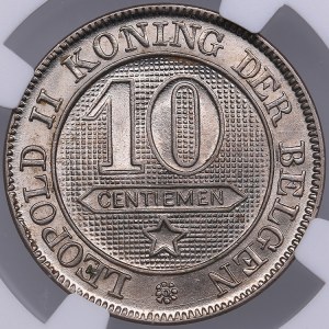 Belgium 10 centimes 1898 - NGC MS 66