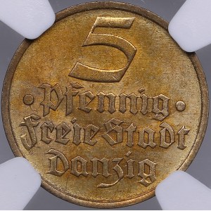 Danzig - Free City, Poland 5 pfennig 1932 - NGC MS 65