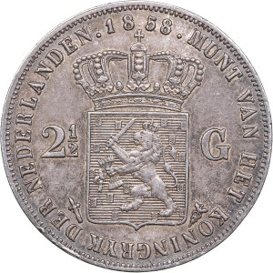 Netherlands 2 1/2 gulden 1858