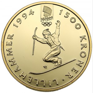Norway 1500 kroner 1993 - Olympics Lillehammer 1994