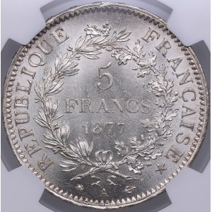 France 5 francs 1877 A - NGC MS 65