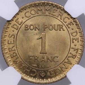 France 1 franc 1923 - NGC MS 66