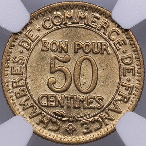 France 50 centimes 1923 - NGC MS 66
