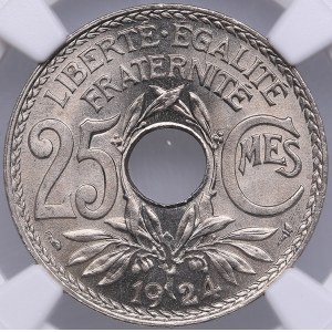 France 25 centimes 1924 - NGC MS 66
