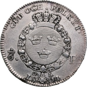 Sweden 1/6 Riksdaler 1804 - Gustav IV Adolf (1792-1809)