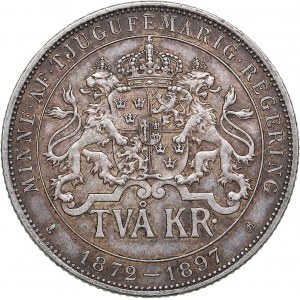 Sweden 2 kronor 1897 - Oscar II (1872-1907)