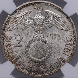 Germany, Third Reich 2 reichsmark 1939 A - NGC MS 65