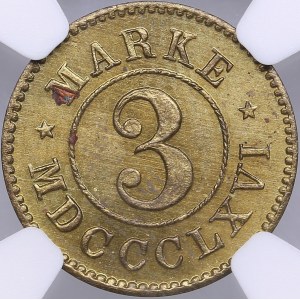 Estonia, Dorpat, Russia notgeld 3 marke (3 kopecks) 1866