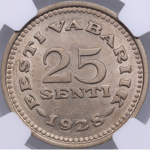 Estonia 25 senti 1928 - NGC MS 62