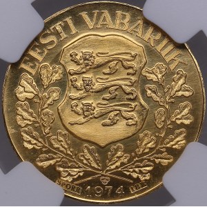 Estonia 1 gold ducat 1974 - President Konstantin Päts - NGC MS 68