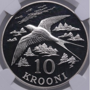 Estonia 10 krooni 1992 - Barn Swallow - NGC PF 69