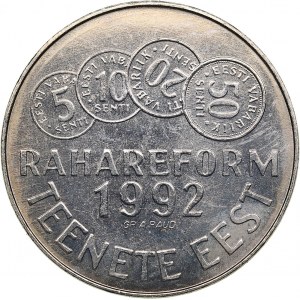 Estonia Medal for Service - Monetary Reform 1992