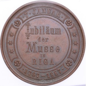 Latvia medal 100th anniversary of the Society of Leisure in Riga 1887 - NGC MS 63 BN