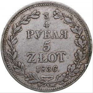 Russia, Poland 3/4 roubles - 5 zlotych 1836 MW