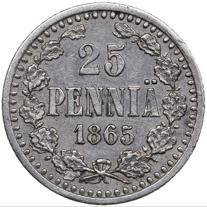 Russia, Finland 25 pennia 1865 S