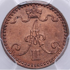 Russia, Finland 1 penni 1869/6 - PCGS UNC DETAILS Gold Shield