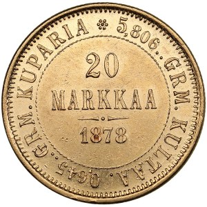 Russia, Finland 20 markkaa 1878 S