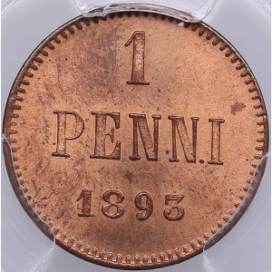 Russia, Finland 1 penni 1893 - PCGS MS65RD Gold Shield