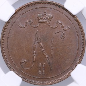 Russia, Finland 10 pennia 1896 - NGC MS 62 BN