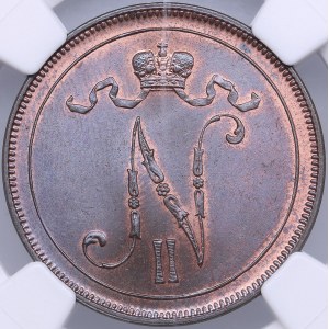 Russia, Finland 10 pennia 1896 - NGC MS 65 BN