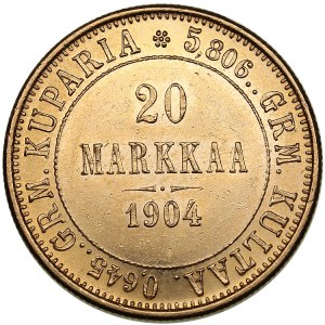 Russia, Finland 20 markkaa 1904 L