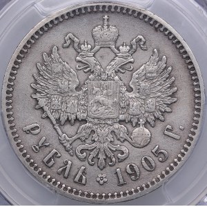 Russia Rouble 1905 АР - PCGS XF DETAILS Gold Shield