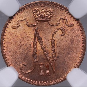 Russia, Finland 1 penni 1907 - NGC MS 64 RB