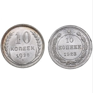 Russia - USSR 10 kopecks 1923, 1928 (2)