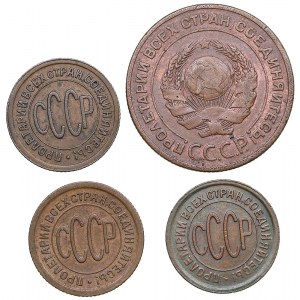 Russia - USSR 1/2 kopecks 1925, 1927, 1928 & 2 kopecks 1924 (4)