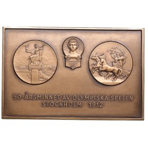 Sweden plaque 50th anniversary of the Stockholm Olympics 1912