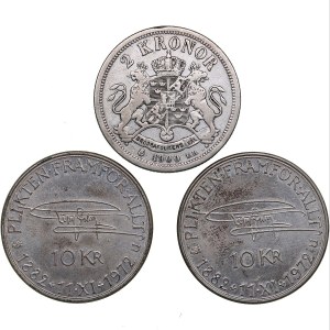 Sweden 2 kronor 1900 & 10 kronor 1972 (3)