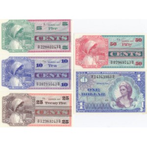 USA, MPC 5 cents - 1 dollar 1969 (661 series) (5)