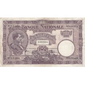 Belgium 100 francs 1924