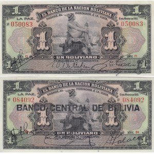 Bolivia 1 bolivano 1911 & 1929 (2)