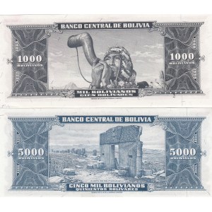 Bolivia 1000 & 5000 bolivanos 1945