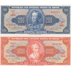 Brazil 200 cruzeiros 1964 & 1000 cruzeiros 1963